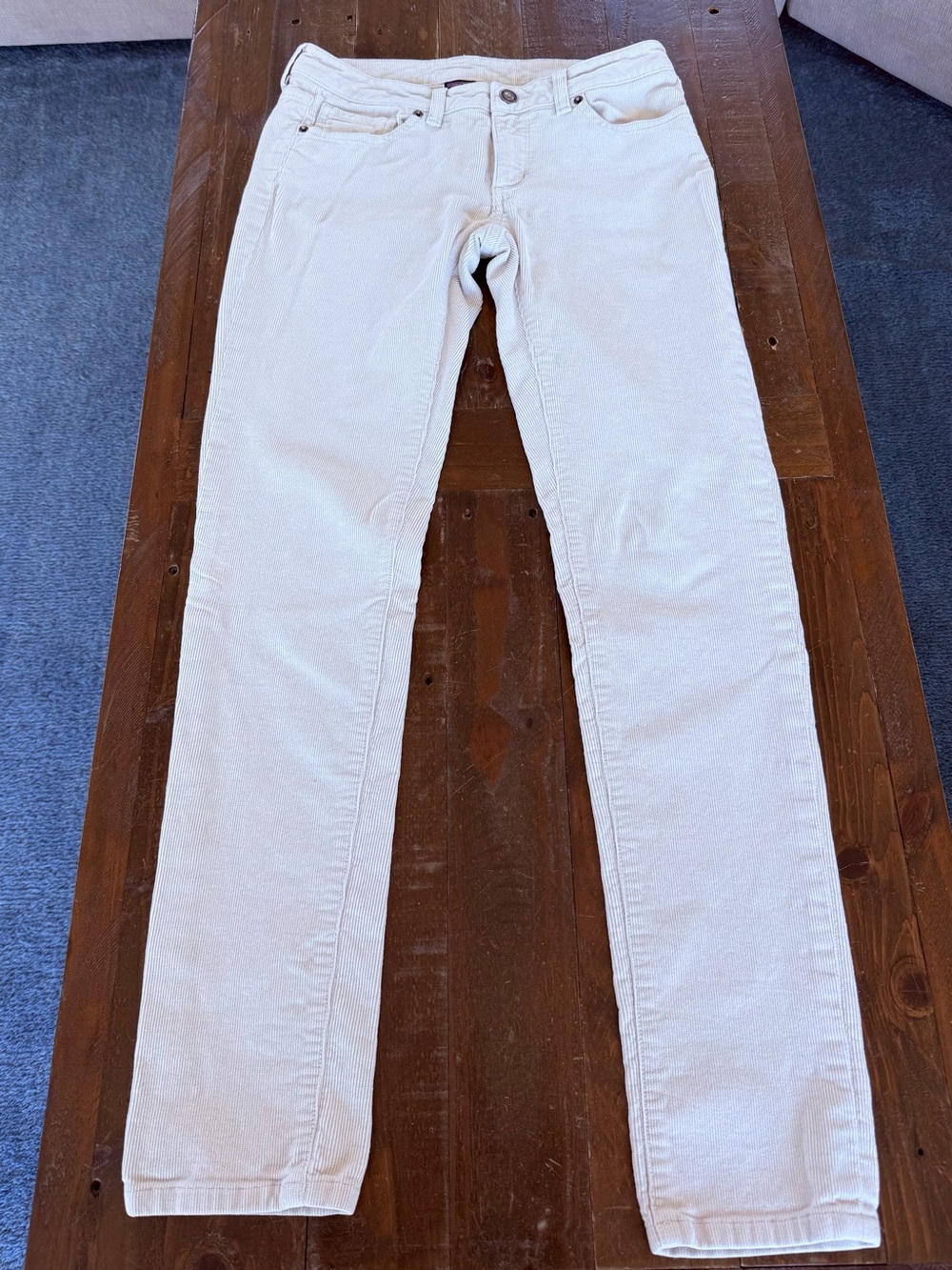 Patagonia mid-rise Cream Corduroy Straight Leg Pants